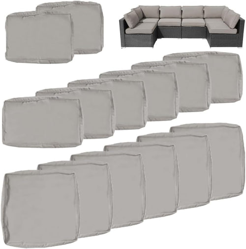 14Pcs Zipper Washable Patio Sofa Cushion Covers