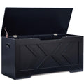 Black Extra Large Safety Hinge Storage Bench