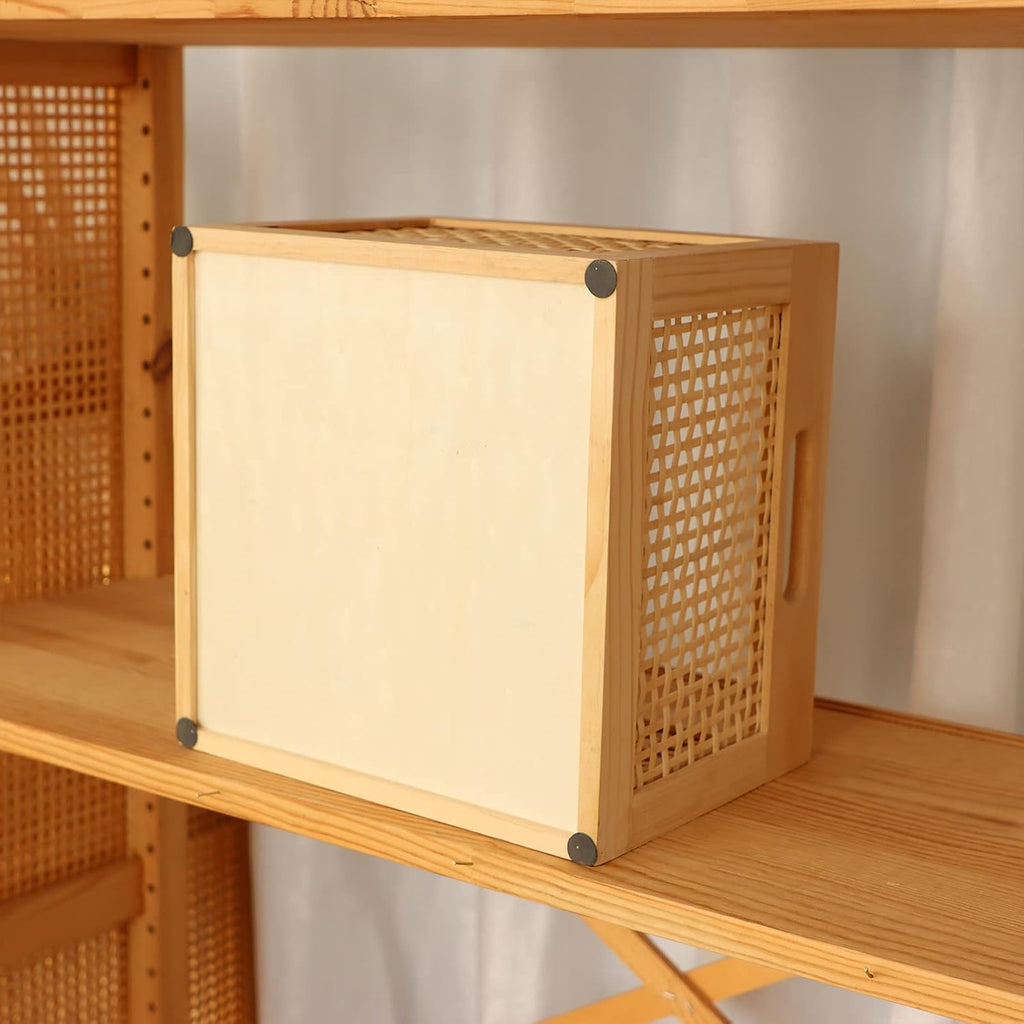 Bamboo Cube Wooden Storage Organizer Bins