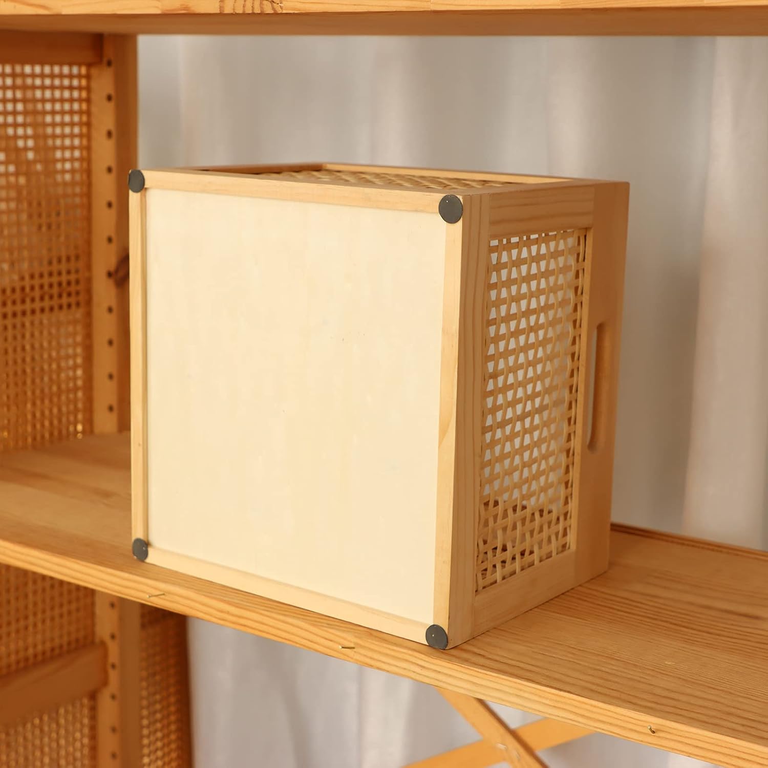 Bamboo Cube Wooden Storage Organizer Bins