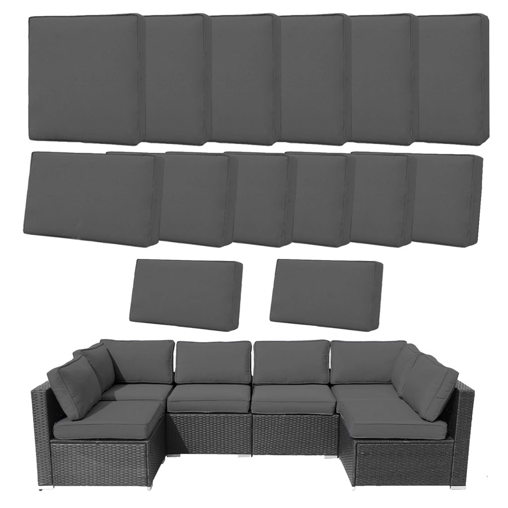 14Pcs Zipper Washable Patio Sofa Cushion Covers