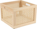Bamboo Cube Wooden Storage Organizer Bins
