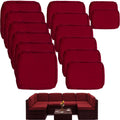 14Pcs Dark Red Waterproof Rattan Cushion Covers