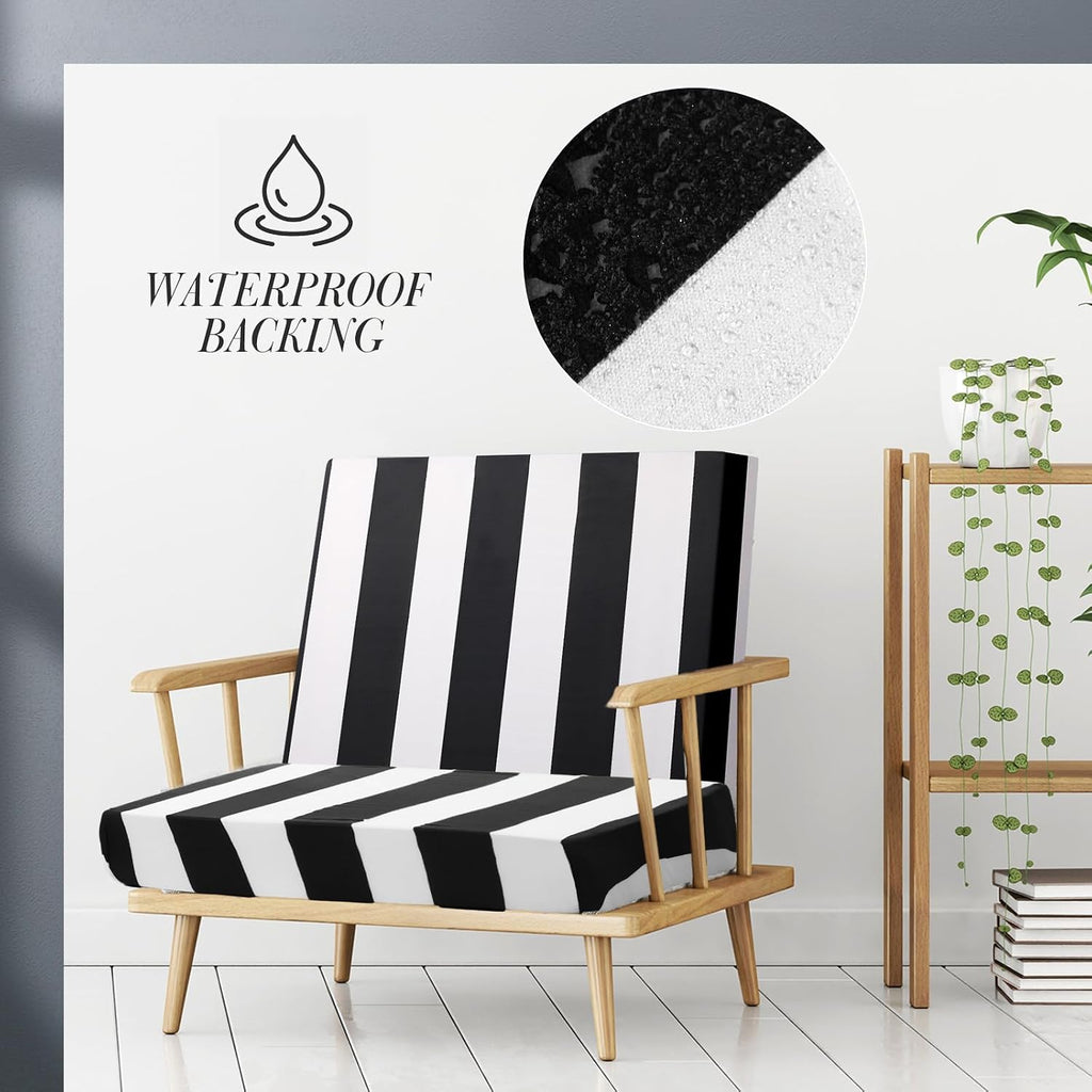 8Pcs Black White Striped Stretch Cushion Covers