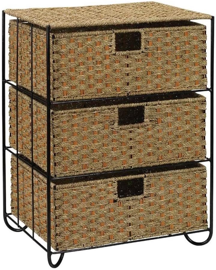 3 Drawer Seagrass Wicker Storage Unit