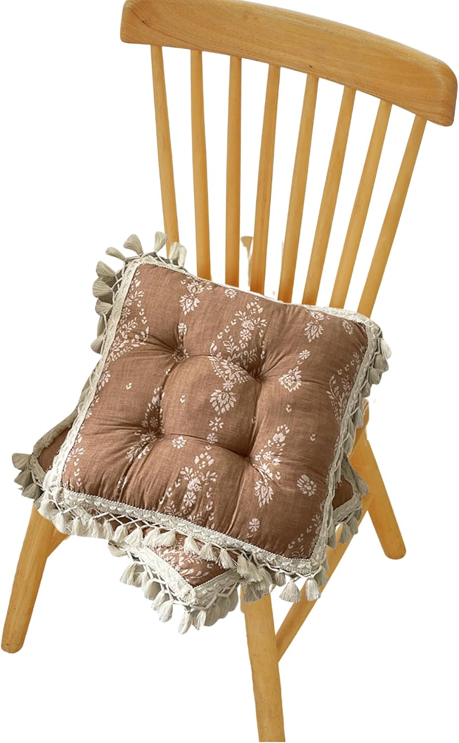 2 Pack Floral Tassel Chair Seat Cushions