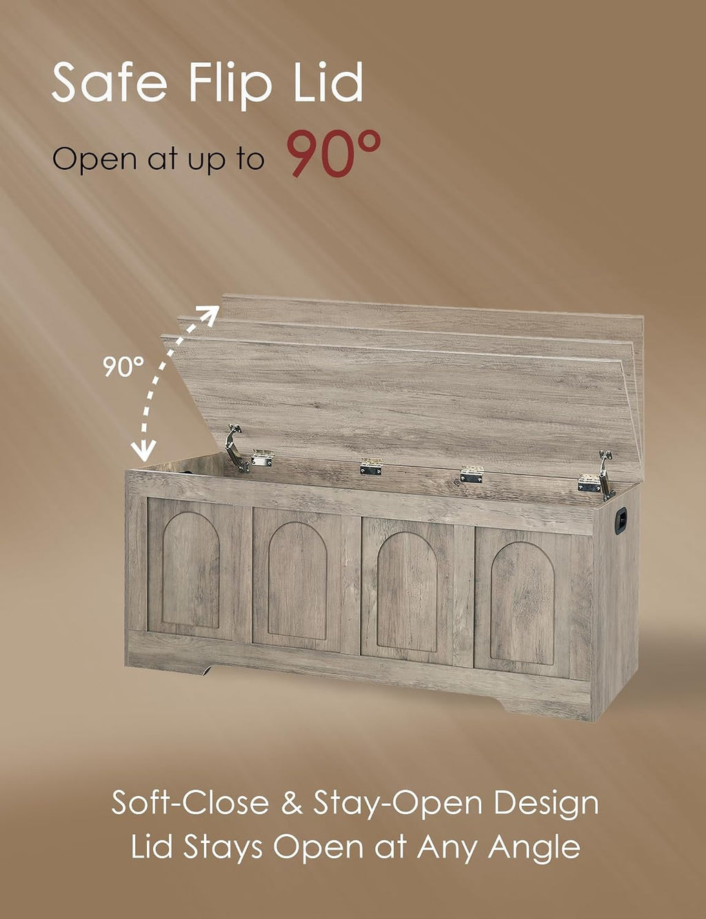 Gray Wash Rattan Flip Top Storage Bench