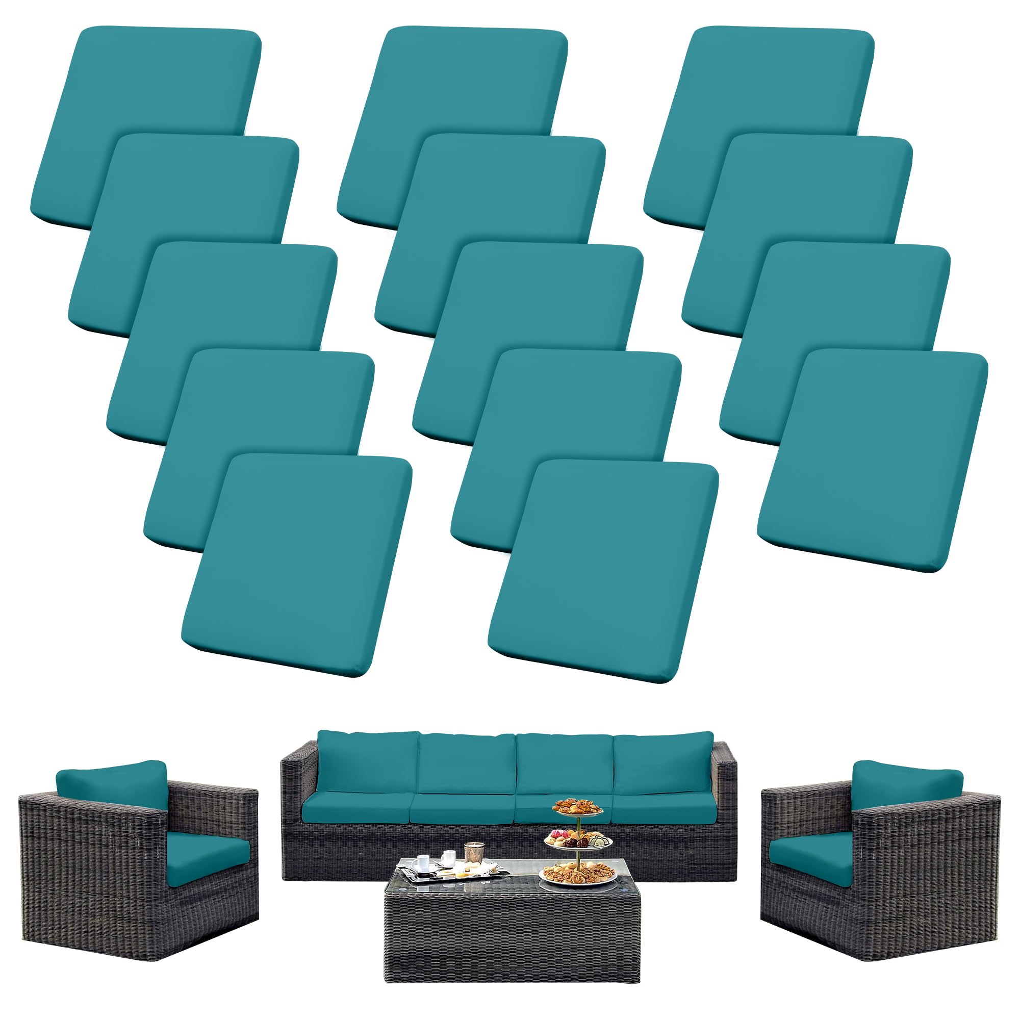 8PCS Sectional Patio Sofa Cushion Slipcovers