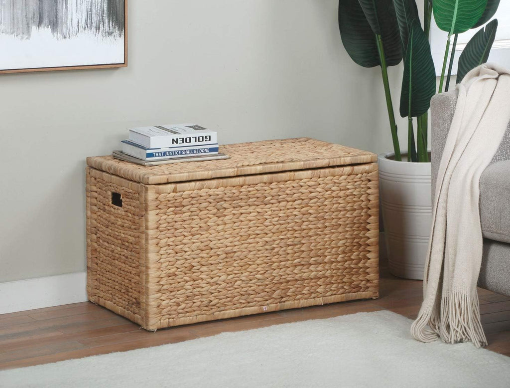 Water Hyacinth Wicker Storage Blanket Chest