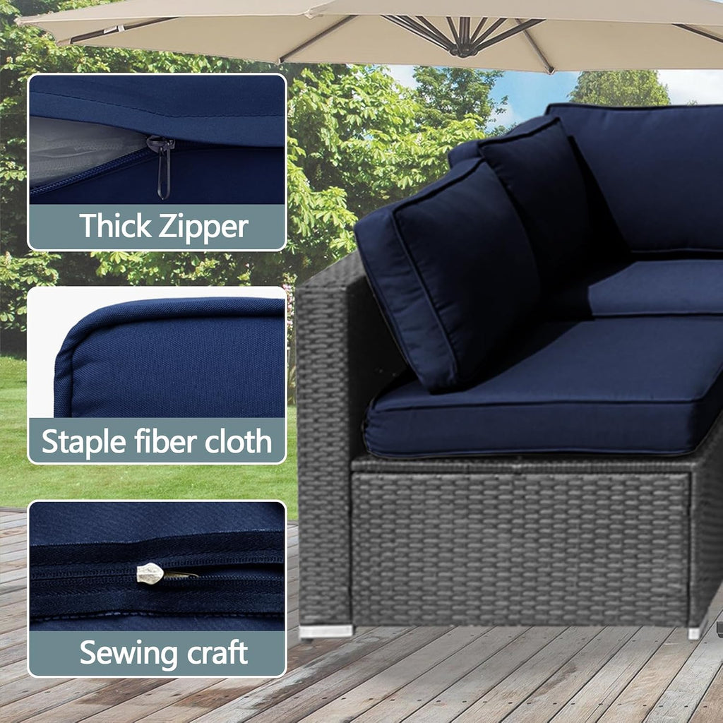14Pcs Waterproof Zipper Patio Cushion Covers