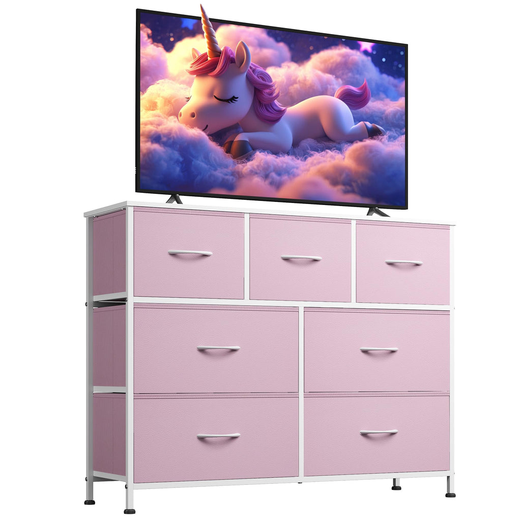 7 Drawers Rustic TV Stand Dresser Console