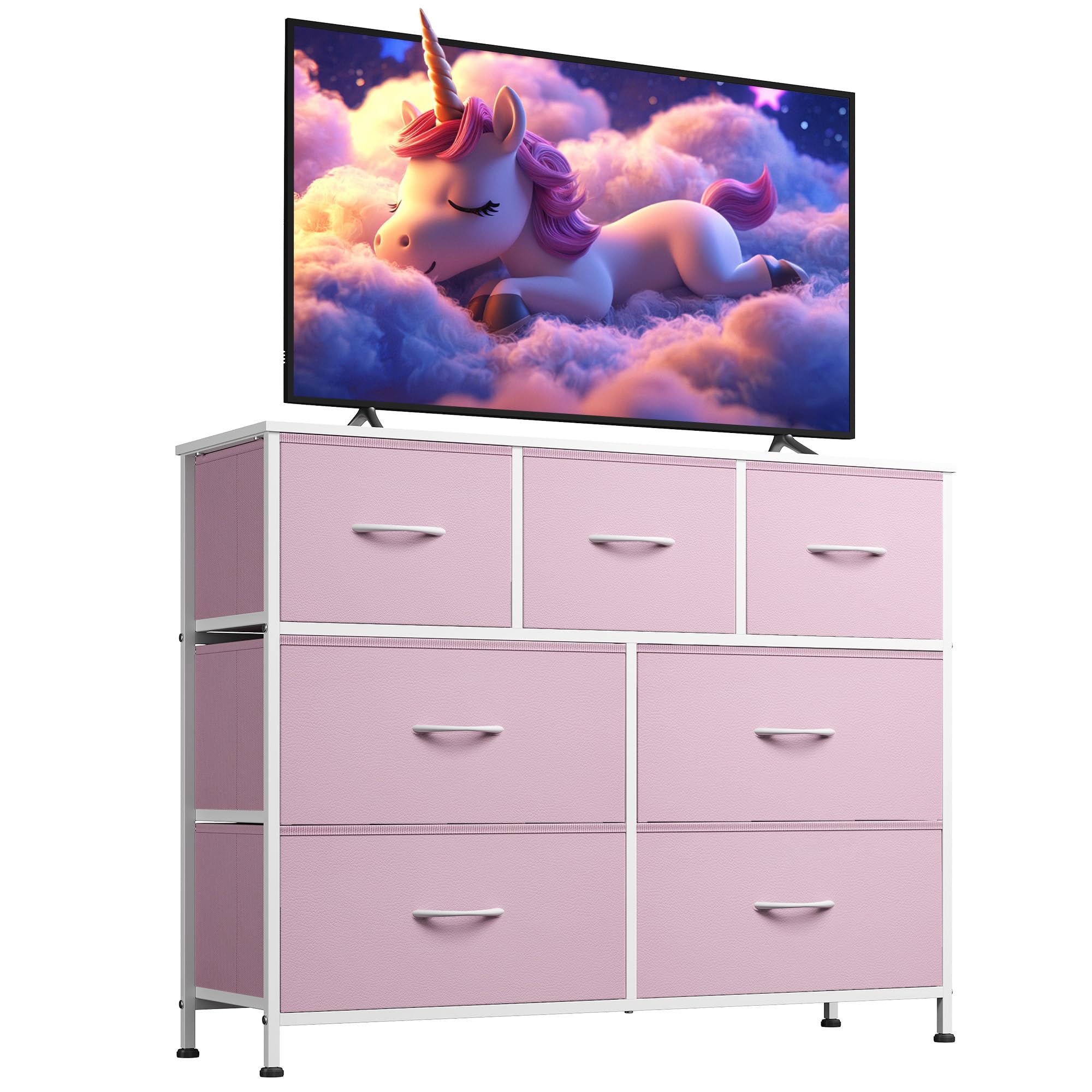 7 Drawers Rustic TV Stand Dresser Console