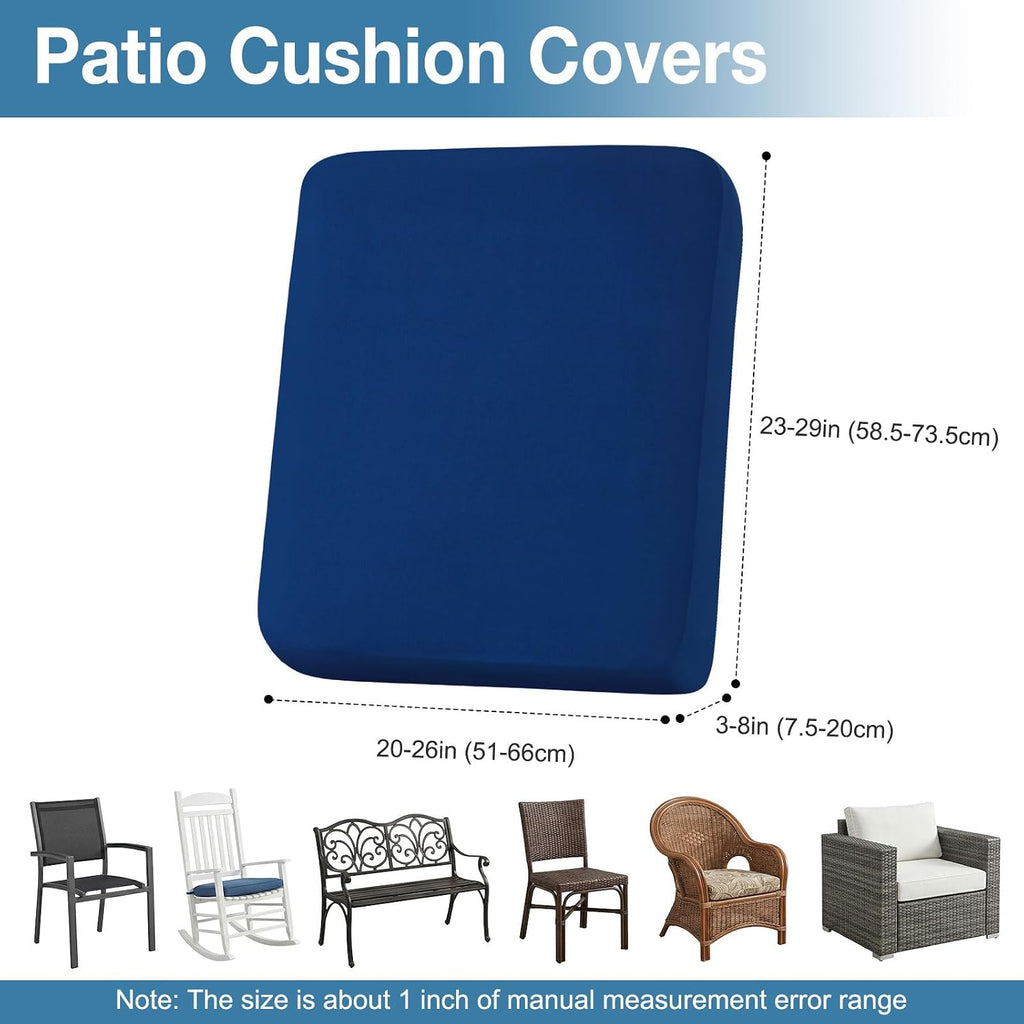 8Pcs Navy UV Waterproof Cushion Slipcovers