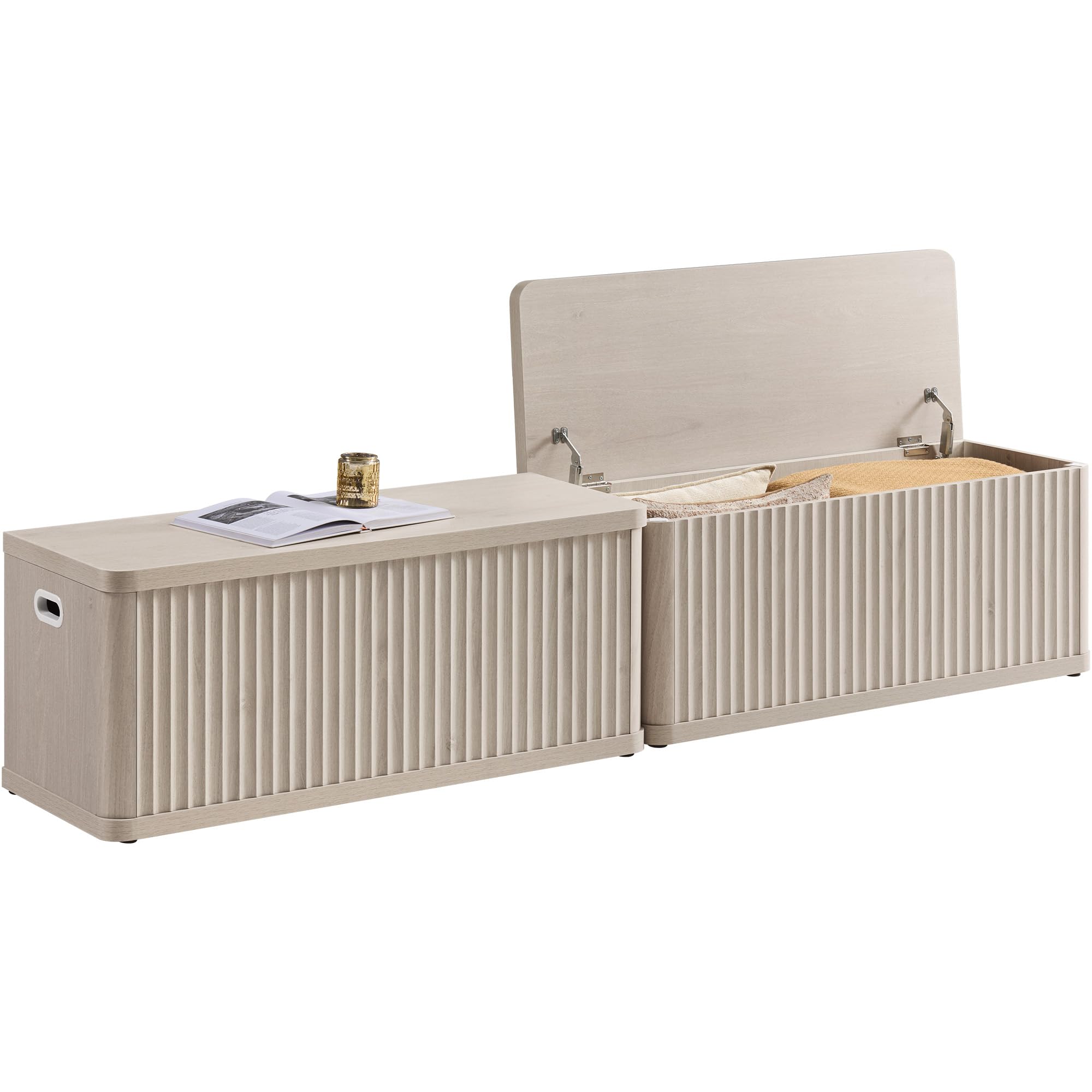 Wooden Lift Top Shoe Storage Bench Chest