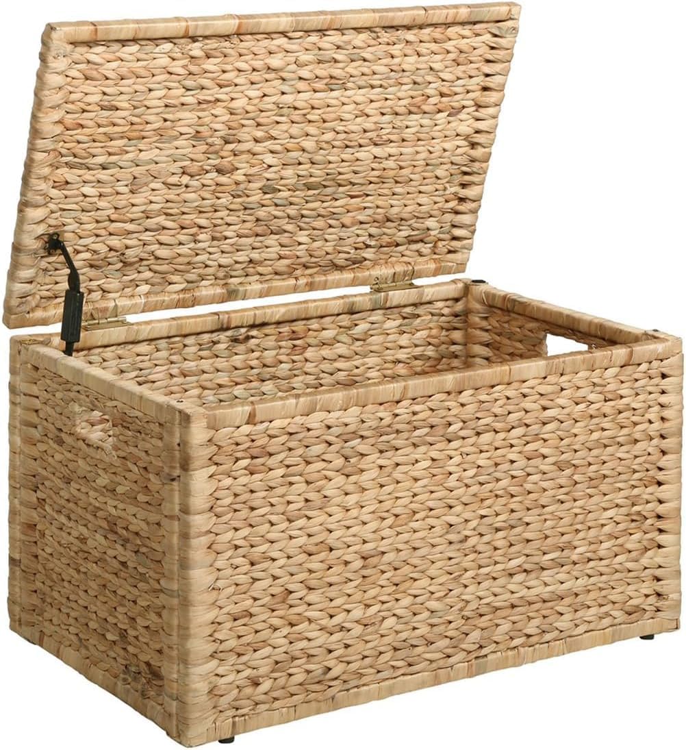 Water Hyacinth Wicker Storage Blanket Chest