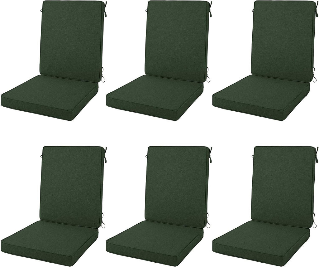 6Pcs Olive Green Water Resistant Chair Cushions
