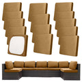 8Pcs White Stretch Washable Patio Cushion Covers