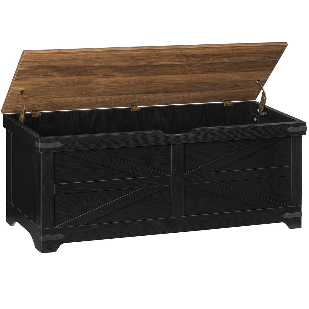 Black Walnut Farmhouse Toy Storage Bench