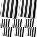 8Pcs Black White Striped Stretch Cushion Covers