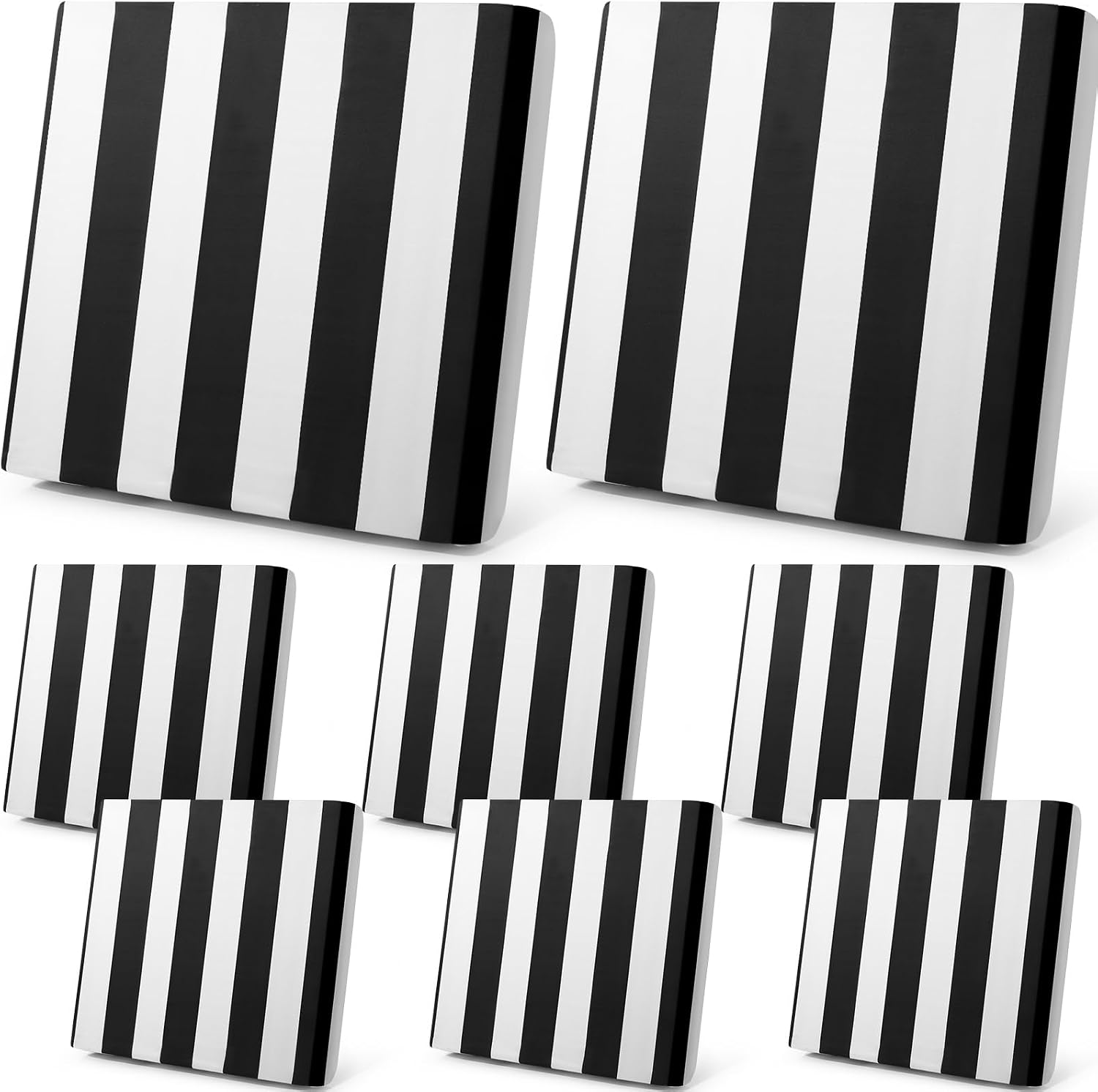 8Pcs Black White Striped Stretch Cushion Covers