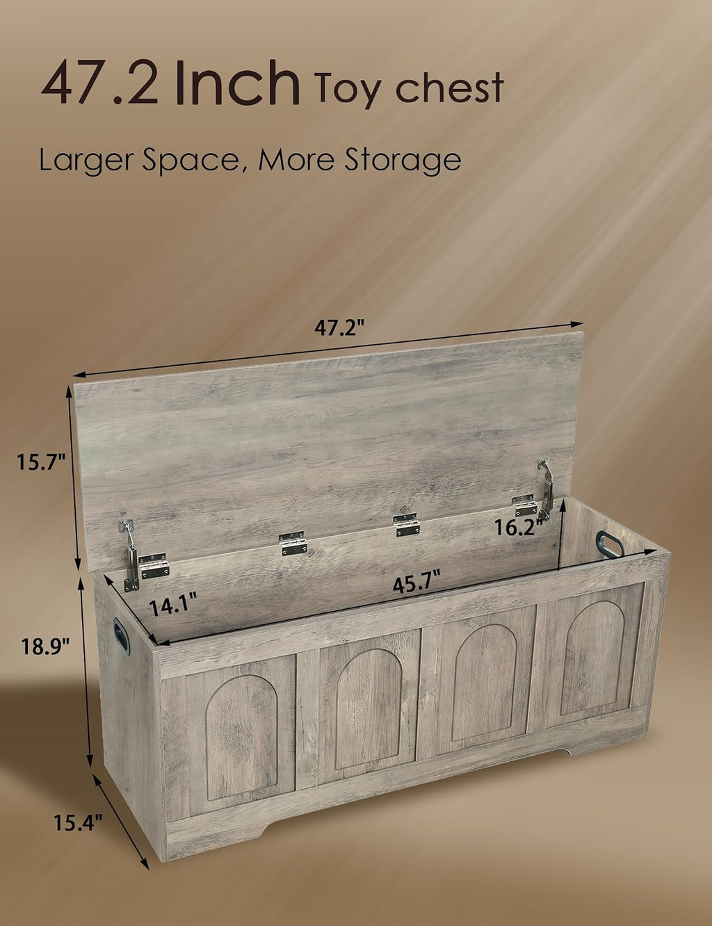 Gray Wash Rattan Flip Top Storage Bench