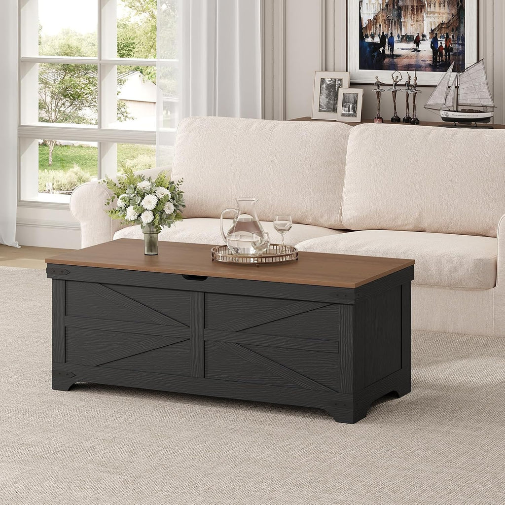 Black Walnut Farmhouse Toy Storage Bench