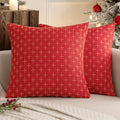 2 Pack Blue Woven Linen Pillow Covers