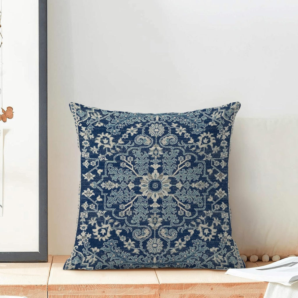 2 Pack Blue White Boho Pillow Covers