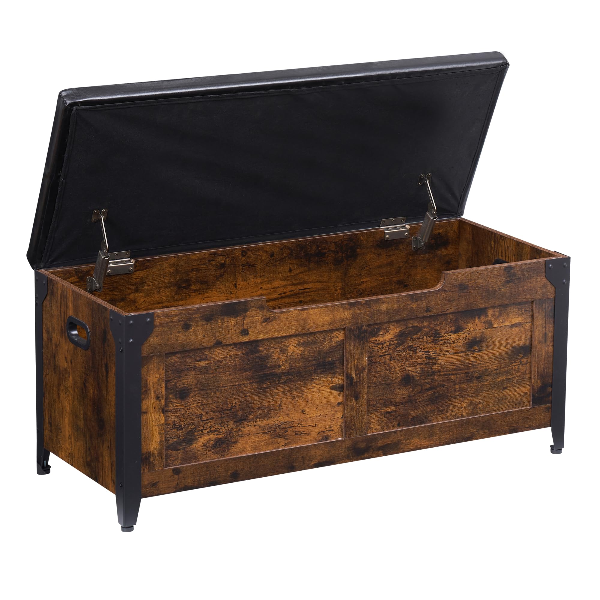 Rustic Brown Farmhouse Wooden Storage Bench