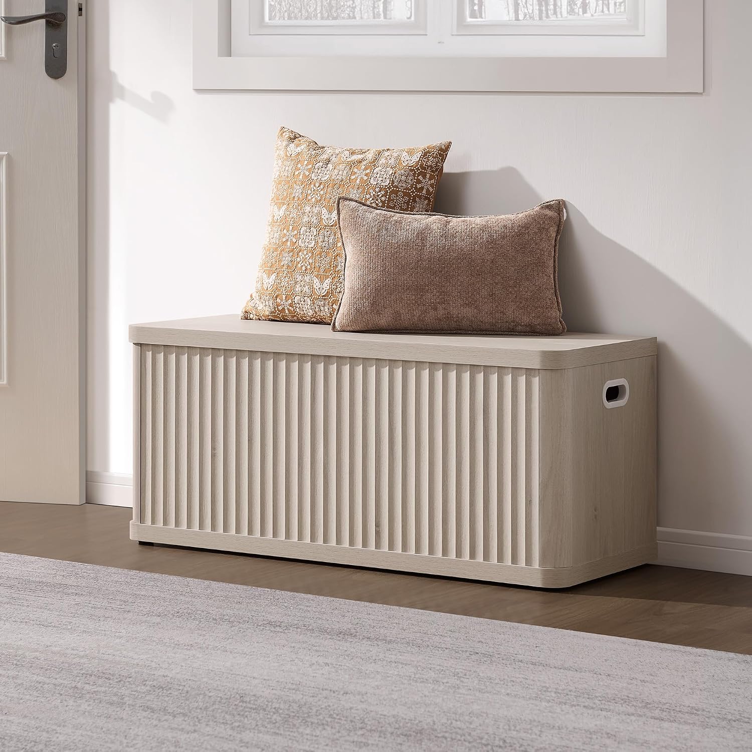 Wooden Lift Top Shoe Storage Bench Chest