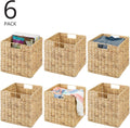 6 Pack Woven Hyacinth Cube Storage Baskets
