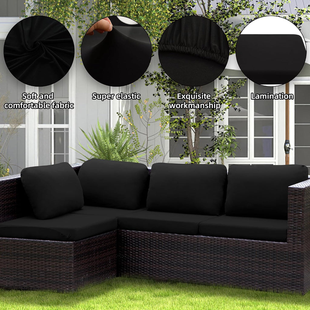 8PCS Patio Sofa Sectional Cushion Covers