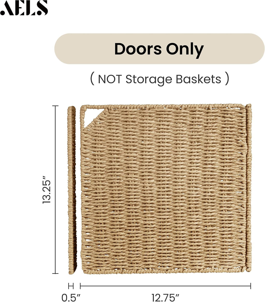 3 Pack Natural Straw Cube Storage Doors