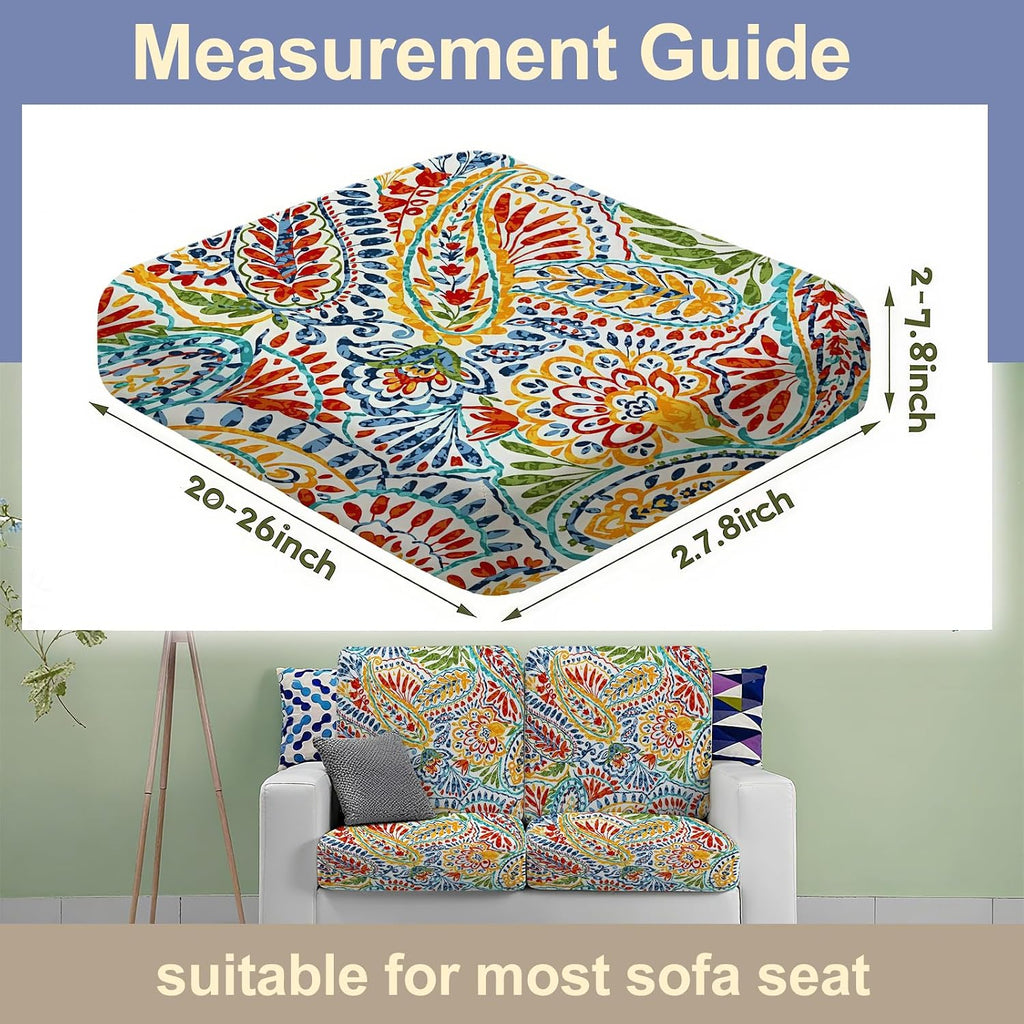 8Pcs Paisley Stretch Patio Cushion Slipcovers
