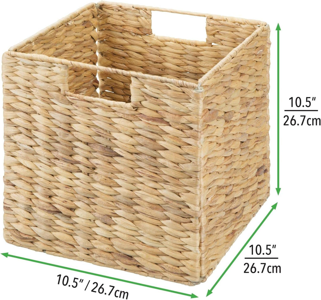 6 Pack Woven Hyacinth Cube Storage Baskets