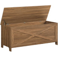 White Lid Safety Hinge Storage Bench Chest