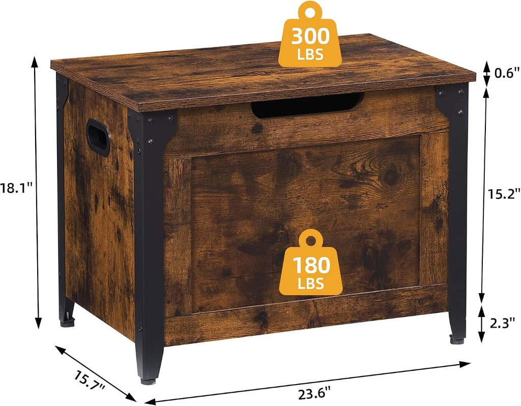 Rustic Brown Farmhouse Wooden Storage Bench