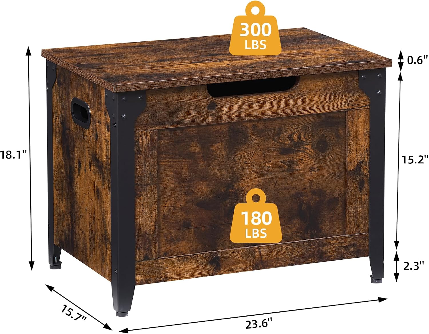 Rustic Brown Farmhouse Wooden Storage Bench