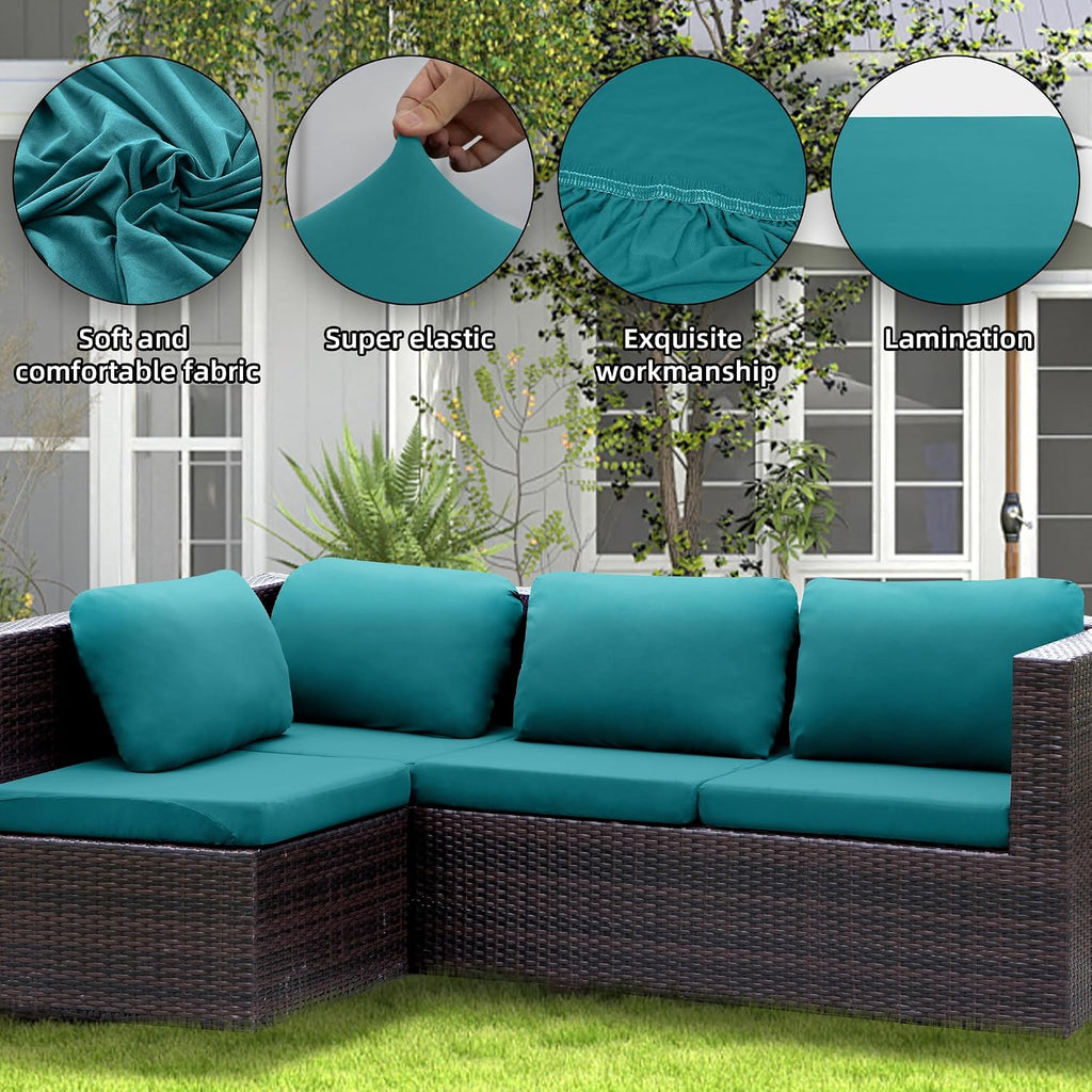 8PCS Sectional Patio Sofa Cushion Slipcovers