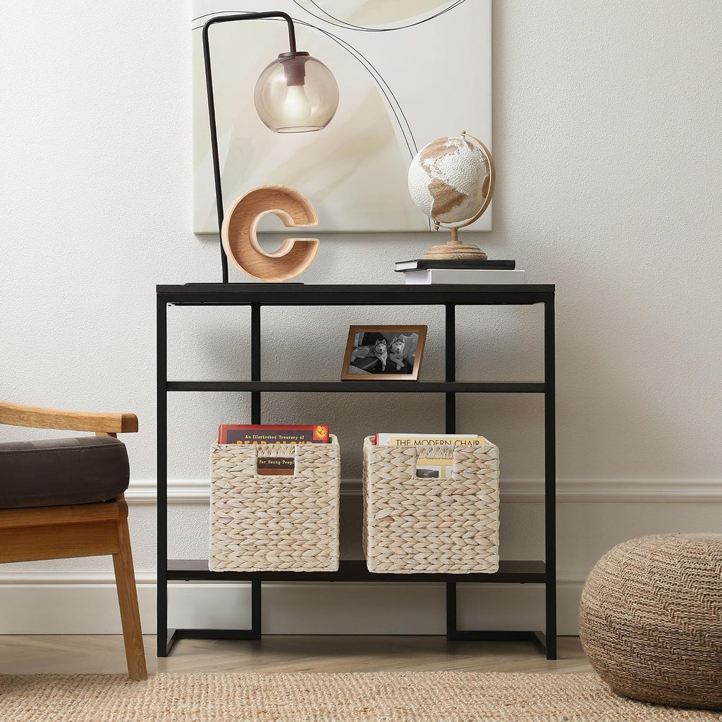 4 Pack Whitewash Hyacinth Cube Storage Baskets