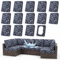 8Pcs Navy UV Waterproof Cushion Slipcovers