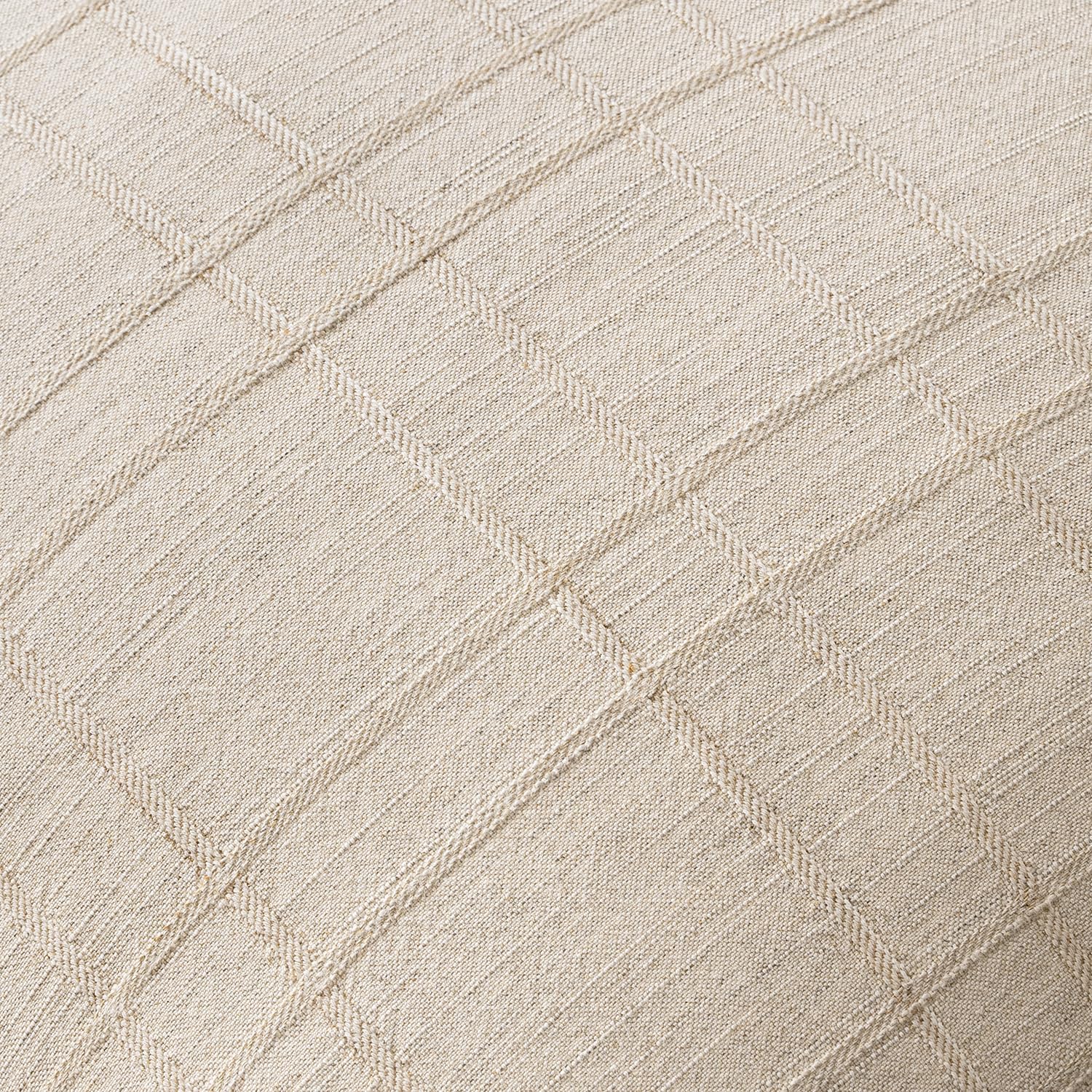 1 Pack Beige Check Lumbar Pillow Cover