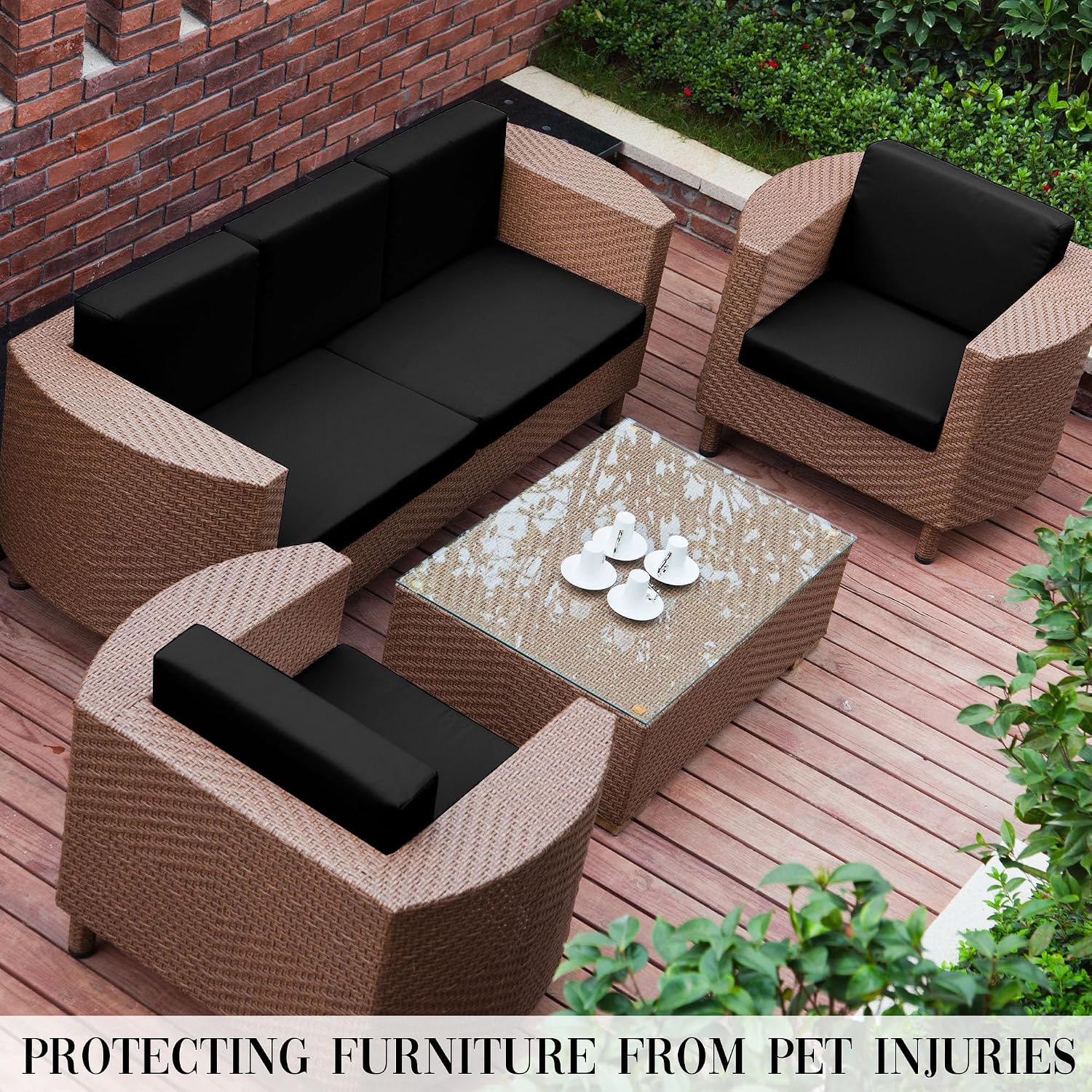 8PCS Patio Sofa Sectional Cushion Covers