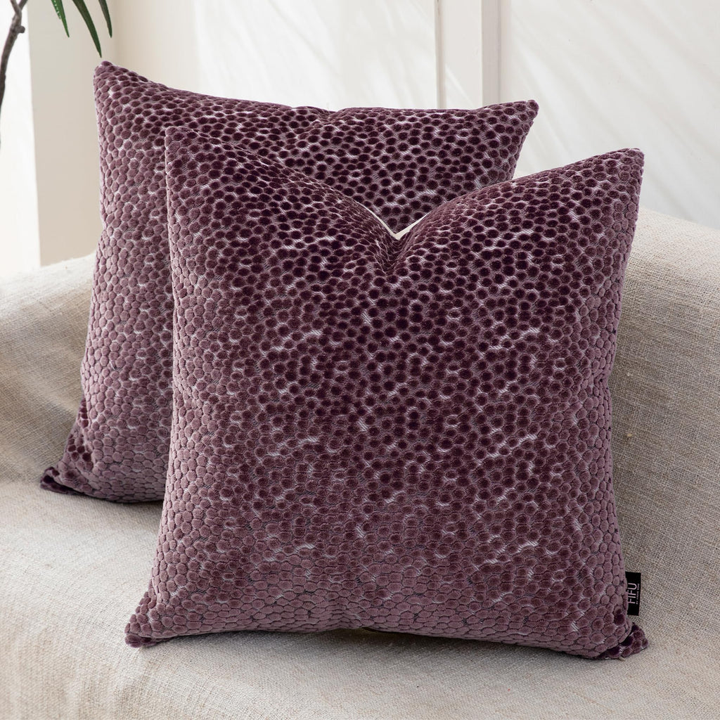 2 Pack Olive Jacquard Velvet Pillow Covers