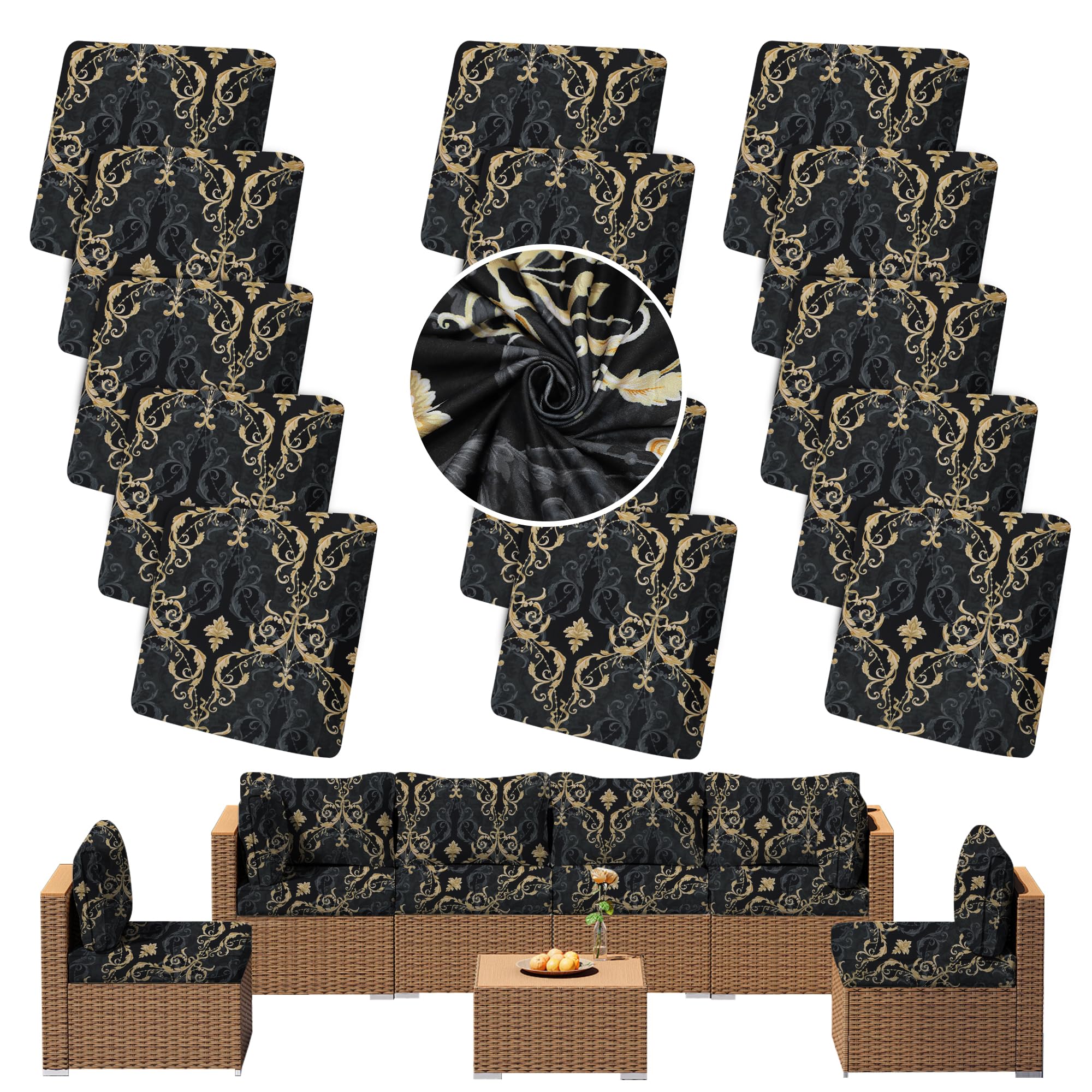 8PCS Sectional Patio Sofa Cushion Slipcovers