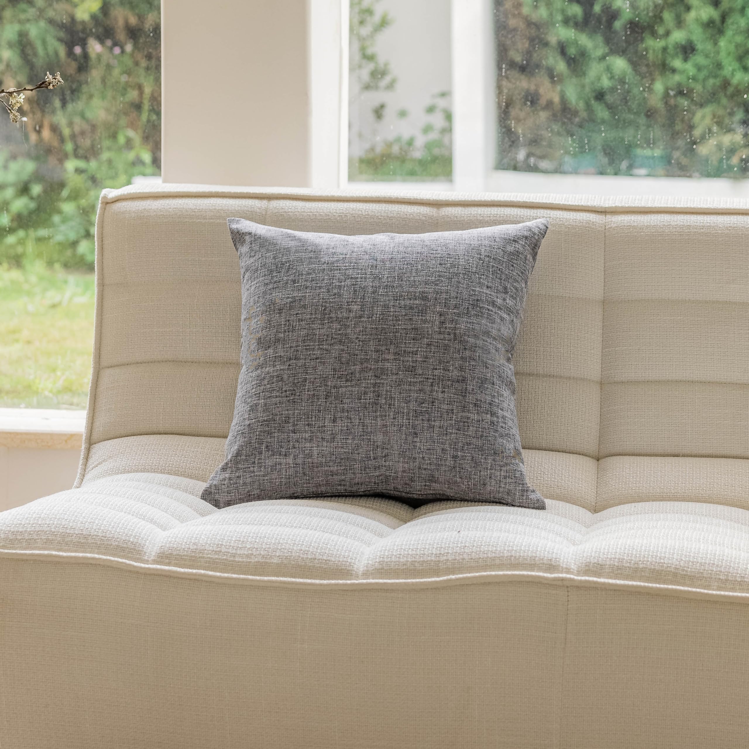 4 Pack Natural Linen Throw Pillow Covers