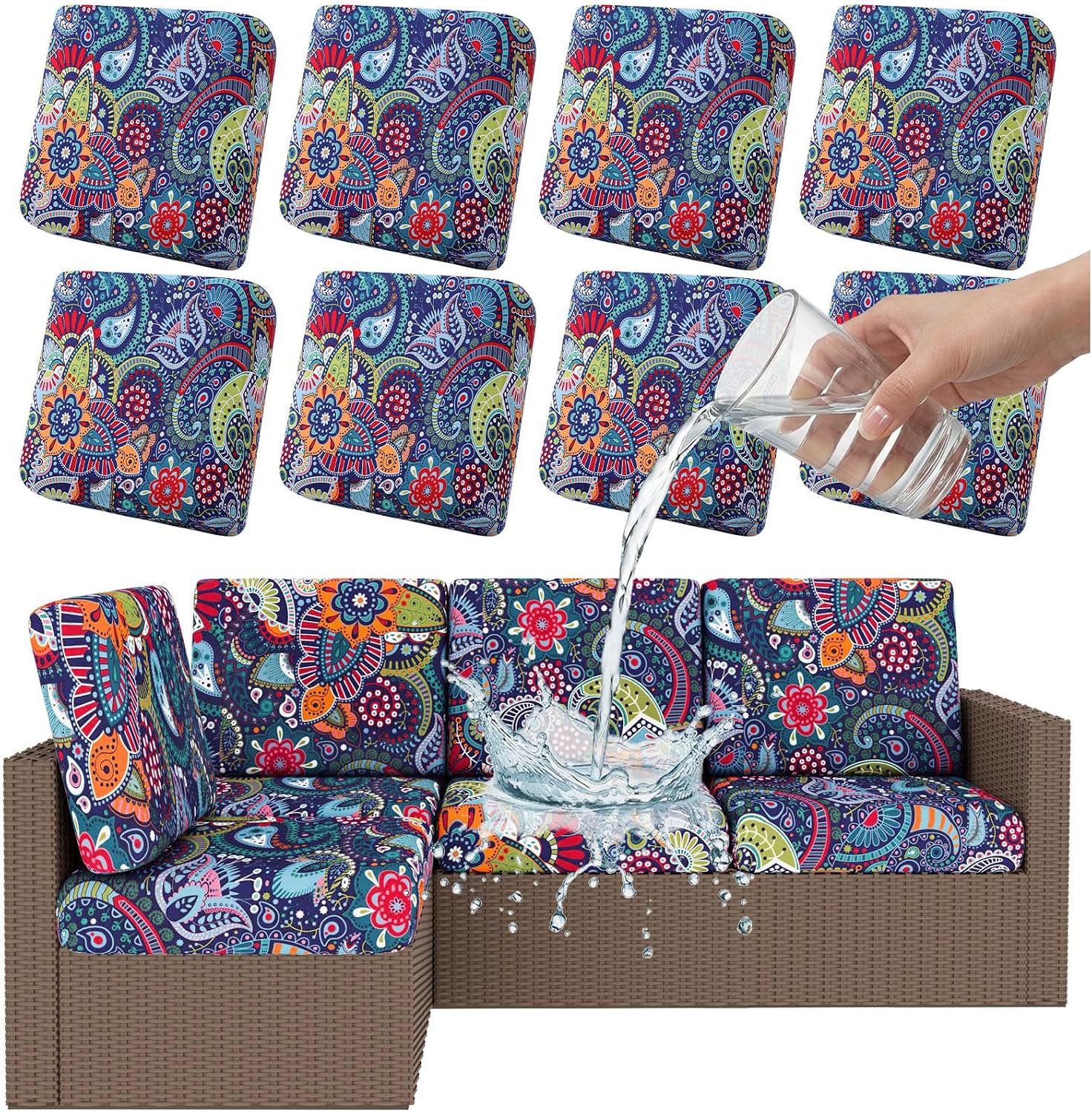 Waterproof Stretch Pet Patio Cushion Slipcovers
