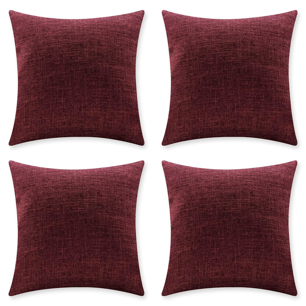 4 Pack Natural Linen Throw Pillow Covers